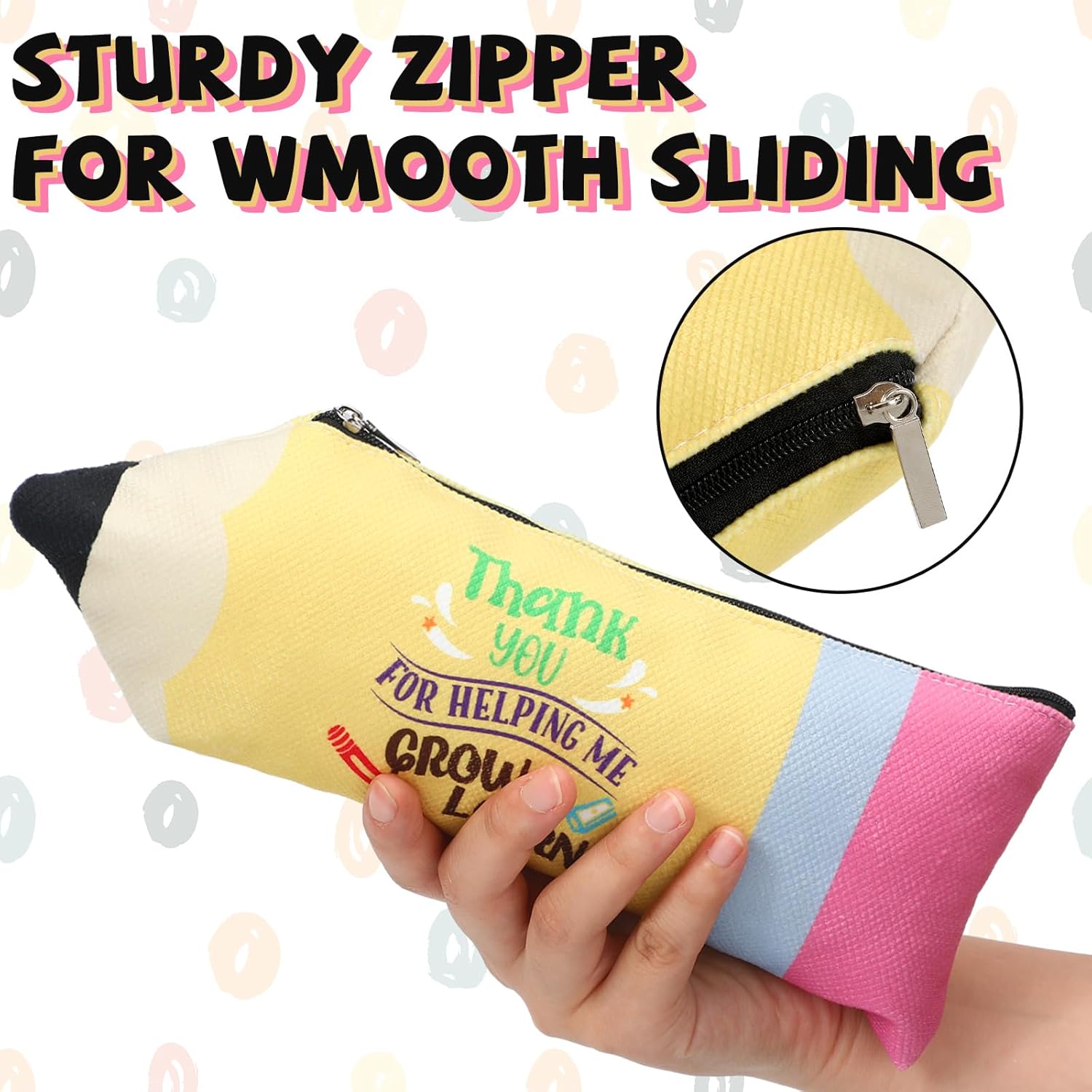 Kisston 6 estuches para lápices Kawaii con forma de lápiz, bolsa portátil para lápices con cremallera, bonita bolsa para bolígrafos para regalos de