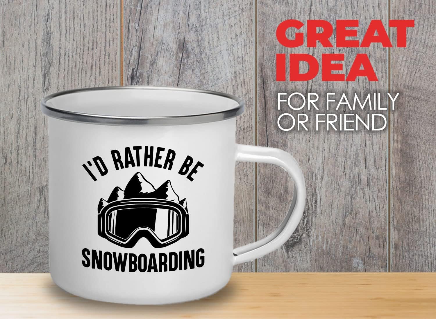 Taza de snowboard para cámper de 12 onzas  id rather be  Gafas de esquí, snowboard, esquí, snowboard, regalo para esquiadores, senderismo, montaña,