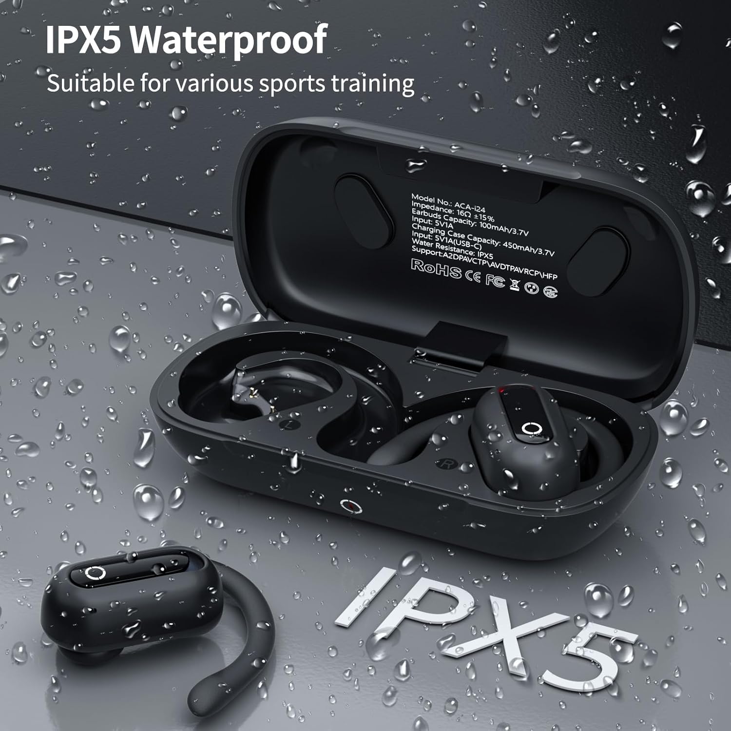 Auriculares inalámbricos Bluetooth 5.3 para iPhone 15 Pro Max 14 Pro Samsung S24 Ultra S23 FE Auriculares abiertos Auriculares giratorios con gancho