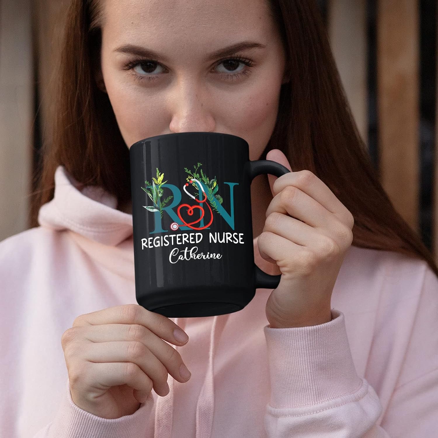 Taza de té para enfermera, tazas de enfermera personalizadas, taza de café de enfermera registrada con nombre personalizado, taza de café para