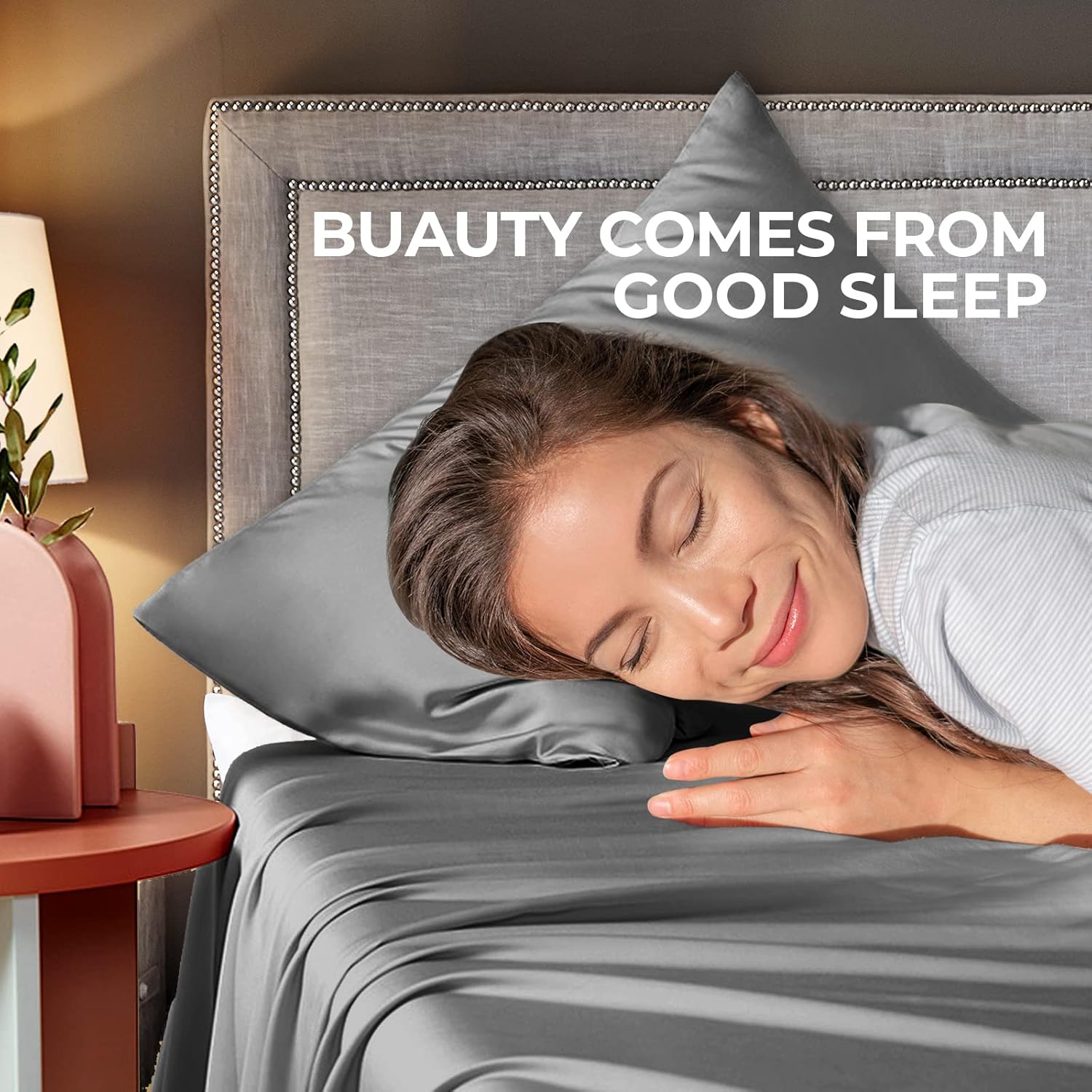 Juego de 2 fundas de almohada de seda para cabello y piel, 22 Momme, 100% seda de morera y pulpa de madera natural, fibra de fibra de grado 6A, de