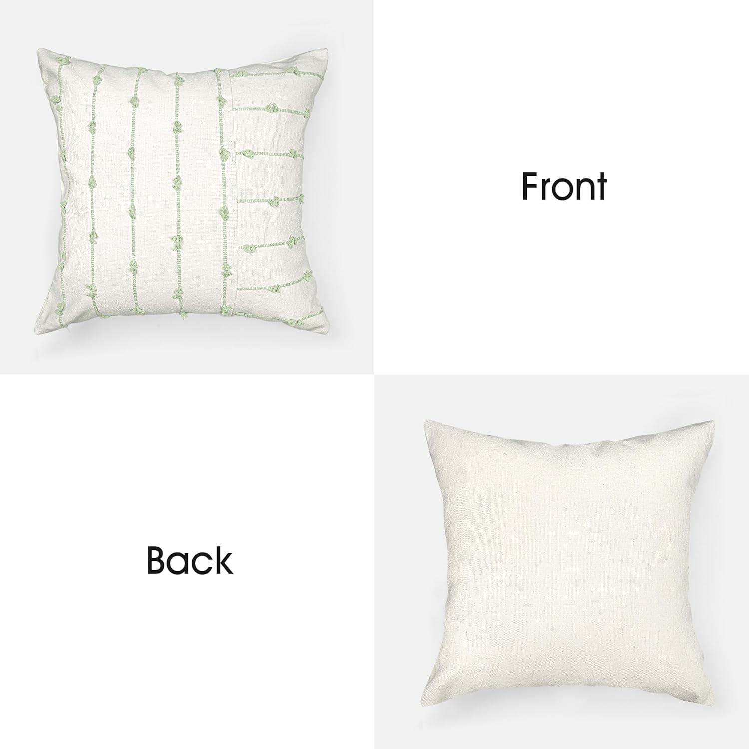 AELS Juego de 2 fundas de almohada decorativas de lino bohemio de 20 x 20 pulgadas, fundas de almohada modernas con textura de granja, funda de