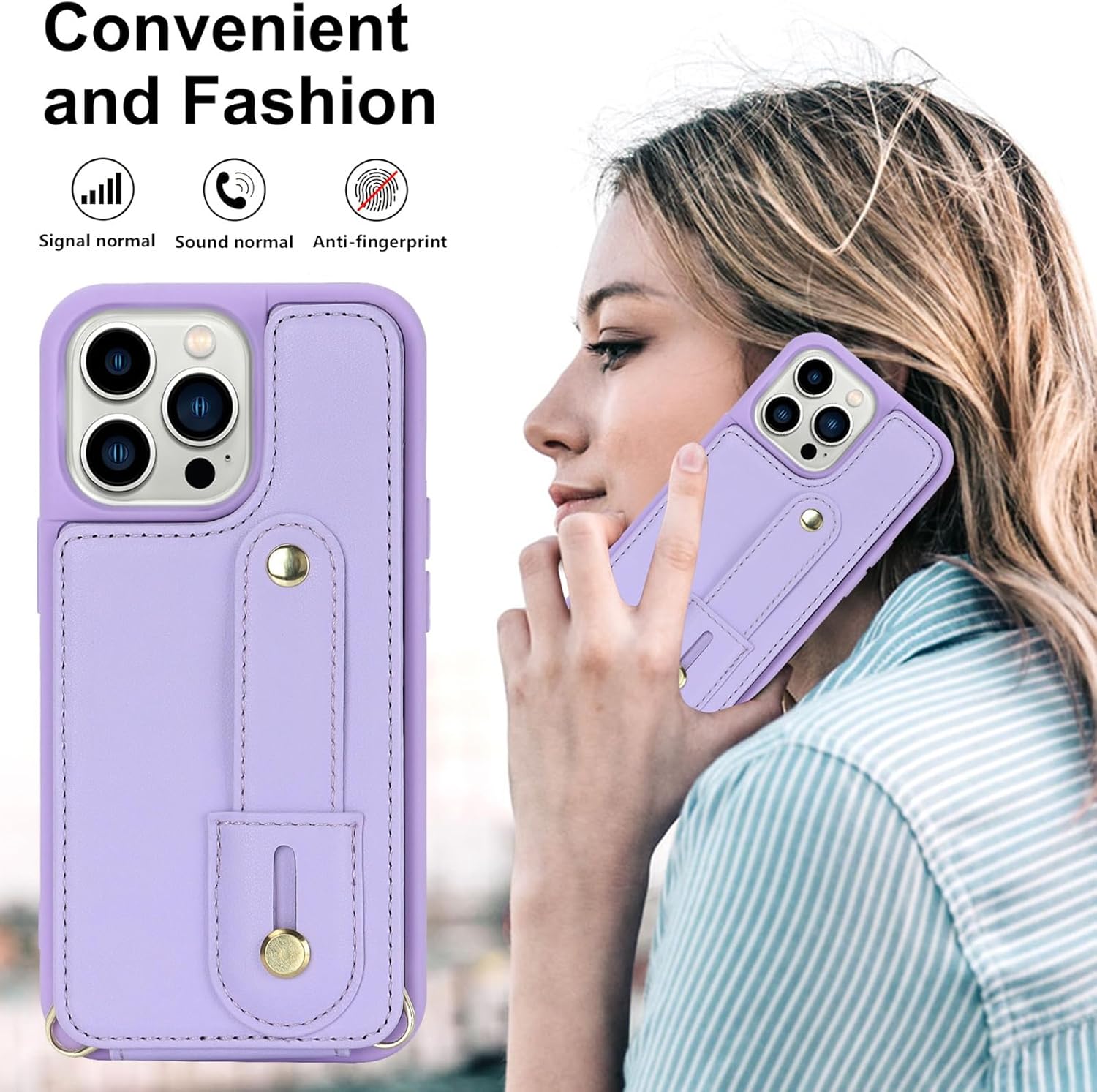 MYBAT PRO – Funda tipo cartera para iPhone 15 Pro, con tarjetero para mujeres y niñas, con correa, cierre magnético de piel sintética, con cordón