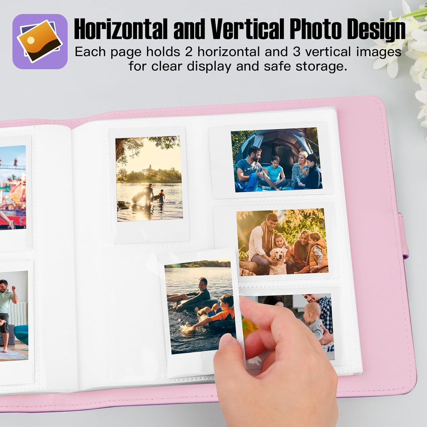 Álbum de fotos de 360 bolsillos para cámara Fujifilm Instax Mini, álbum de fotos para Polaroid, cubierta de cuero, álbum de fotos para cámara
