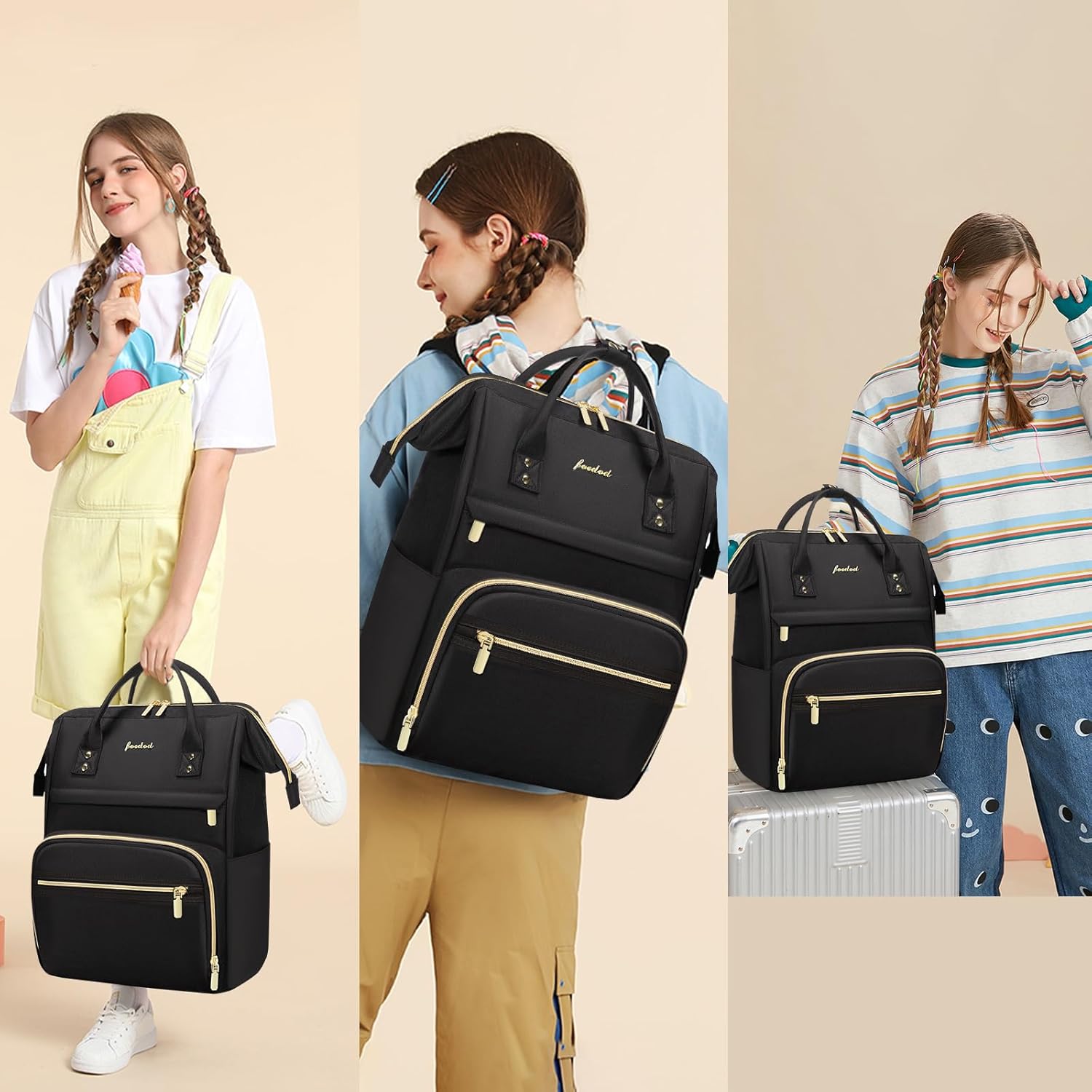 Bolsas para laptop para mujer, mochila para enfermera mochila para profesores de 15.6 pulgadas con puerto USB, mochila casual antirrobo, bolsa de