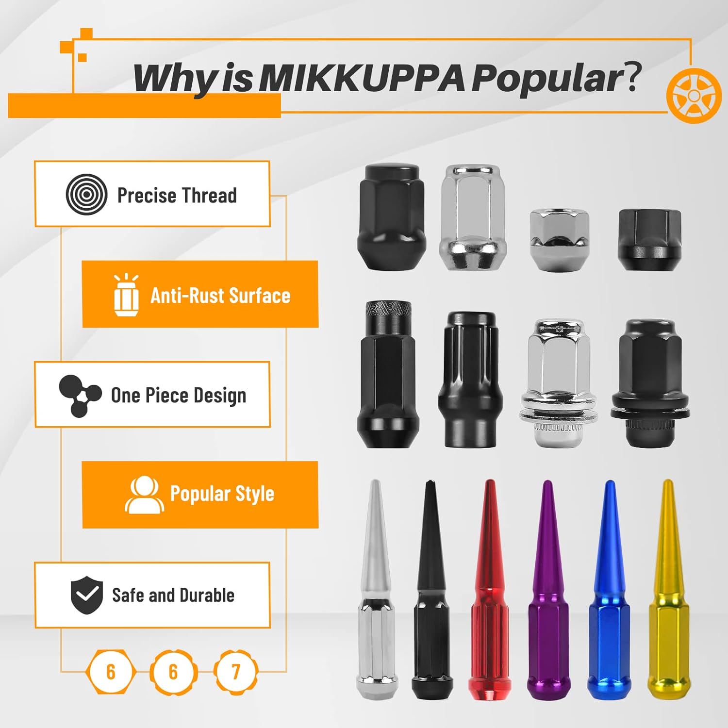 MIKKUPPA Tuercas de llanta OEM M14x1.5  Reemplazo para Ford F250 F350 2017-2023, 1316 pulgadas de 0.827 in, hexagonales, de extremo cerrado, color