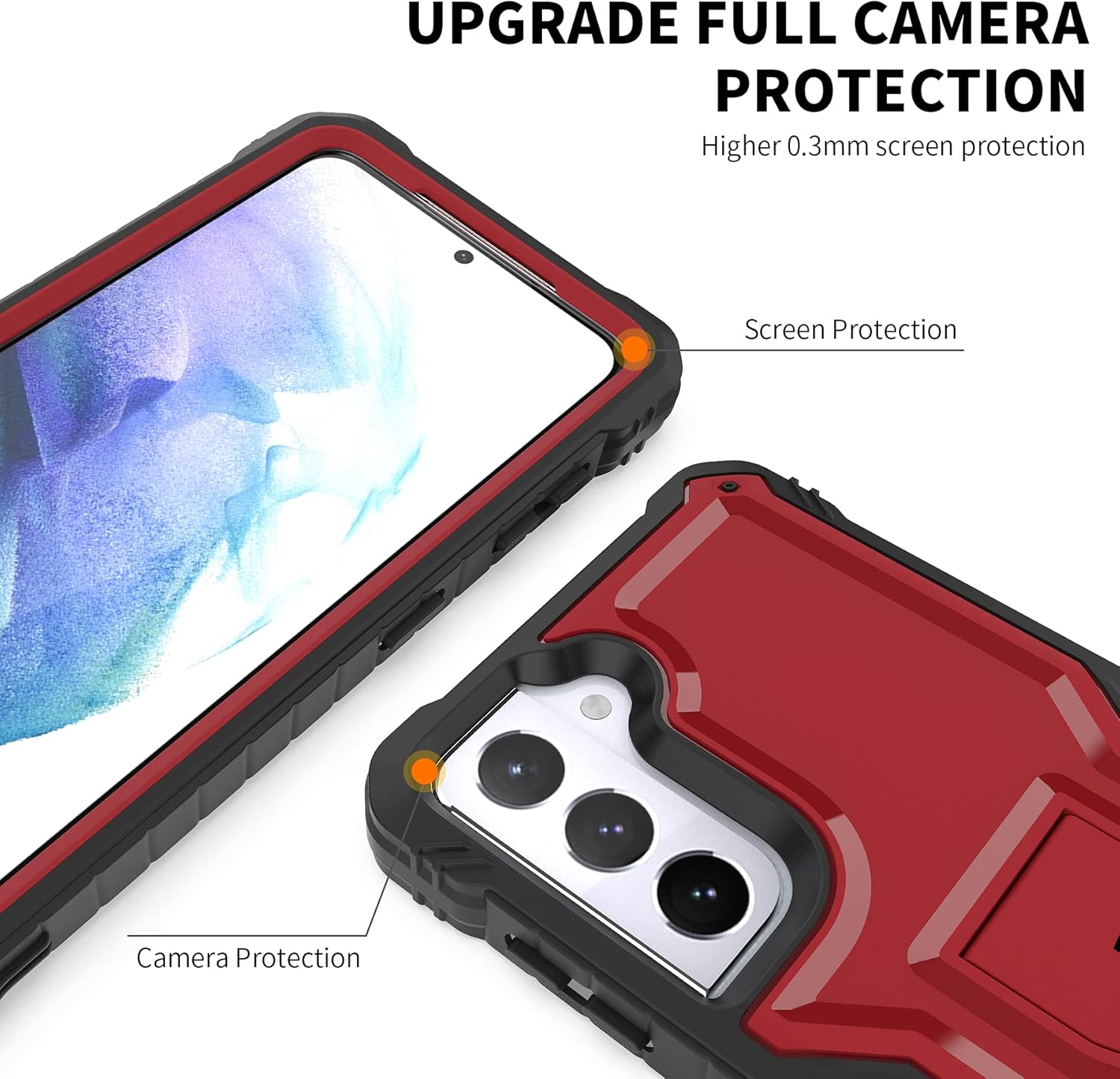 DUOPAL Funda para Samsung Galaxy S21 Plus, protección de grado militar, a prueba de golpes, con protector de pantalla HD de vidrio templado y