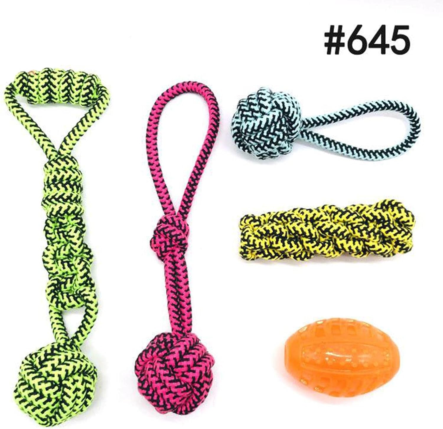 Leefasy 5 juguetes para masticar perros para mascotas, juguetes interactivos de bola de tira y afloja, cuerda para masticar cachorros, cuerdas de