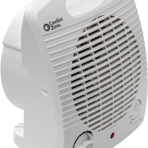 Comfort Zone Calentador eléctrico portátil para espacios interiores forzado por ventilador, termostato ajustable, sensor de sobrecalentamiento, Comfort Zone Calentador eléctrico portátil para espacios interiores forzado por ventilador, termostato ajustable, sensor de sobrecalentamiento,