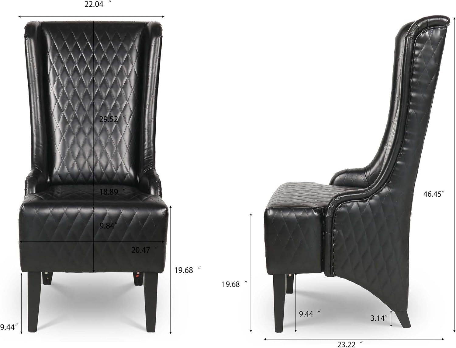 Yoluckea Silla de comedor con respaldo alto, silla de trono con respaldo retro para mesa de comedor, silla auxiliar tapizada de piel sintética para