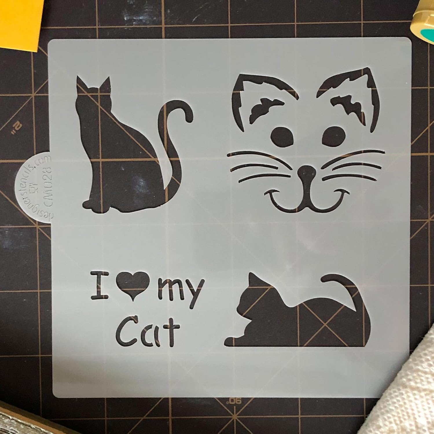 Plantilla de galletas y manualidades I Love My Cat de Designer Stencils
