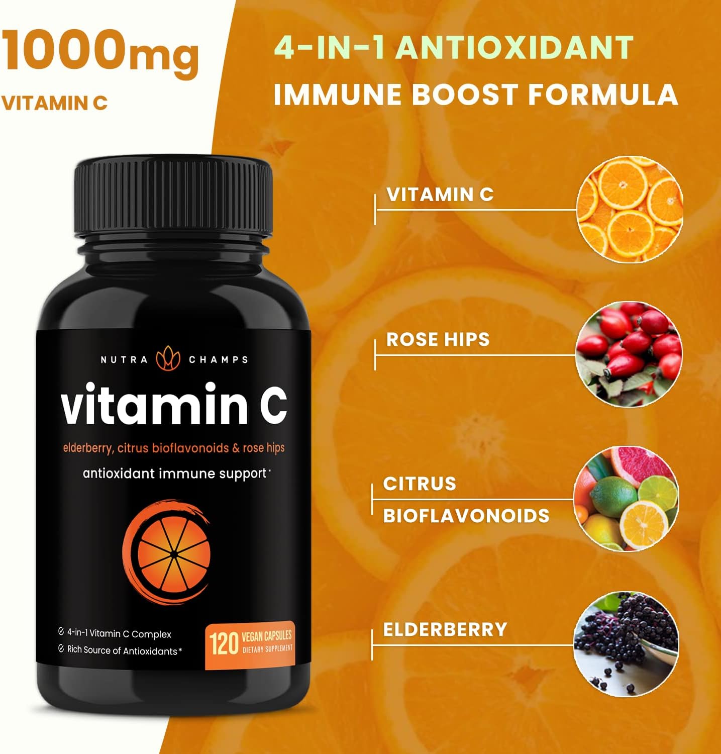 NutraChamps Gomitas de biotina (paquete de 2) y cápsulas de vitamina C (paquete de 2) paquete de 4 unidades