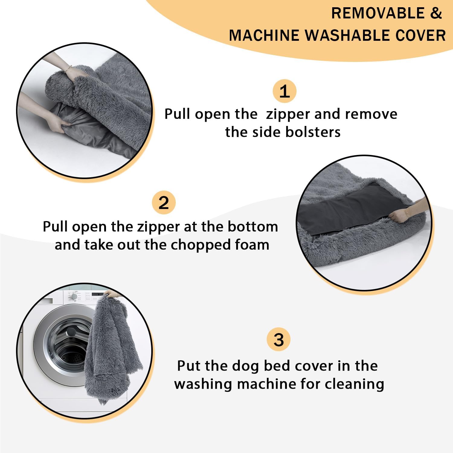 Alfombrillas relajantes 4 en 1 para cama para perros, sofá para mascotas, protector de muebles con funda extraíble lavable, impermeable,