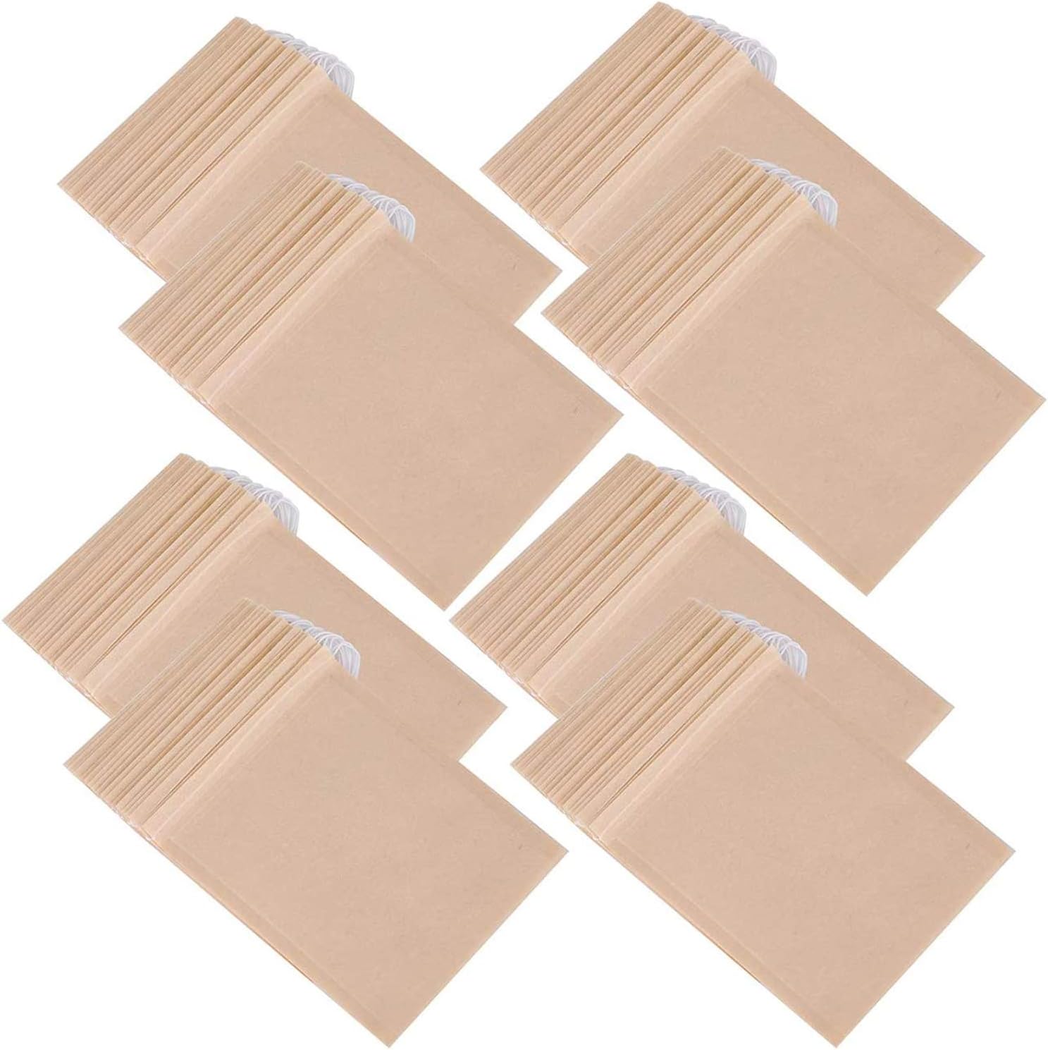 Tosnail 600 bolsas de filtro de té desechables de 3.5 x 2.75 pulgadas con sello de cordón de algodón, infusores de té de papel 100% natural sin