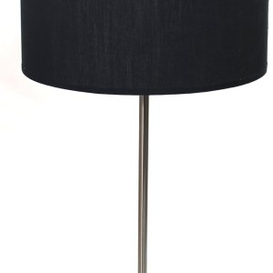 Simple Designs LT2040-BLK – Lámpara de palo de metal estándar de 23 pulgadas con base redonda y pantalla de tela de tambor para decoración del Simple Designs LT2040-BLK – Lámpara de palo de metal estándar de 23 pulgadas con base redonda y pantalla de tela de tambor para decoración del
