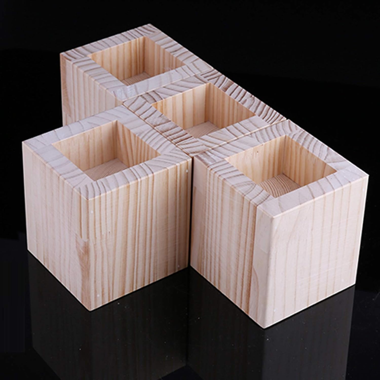 Muebles modernos de mediados de siglo con patas elevadas, patas de cama ranuradas en bloque de madera maciza, patas de mesa, patas de gabinete de