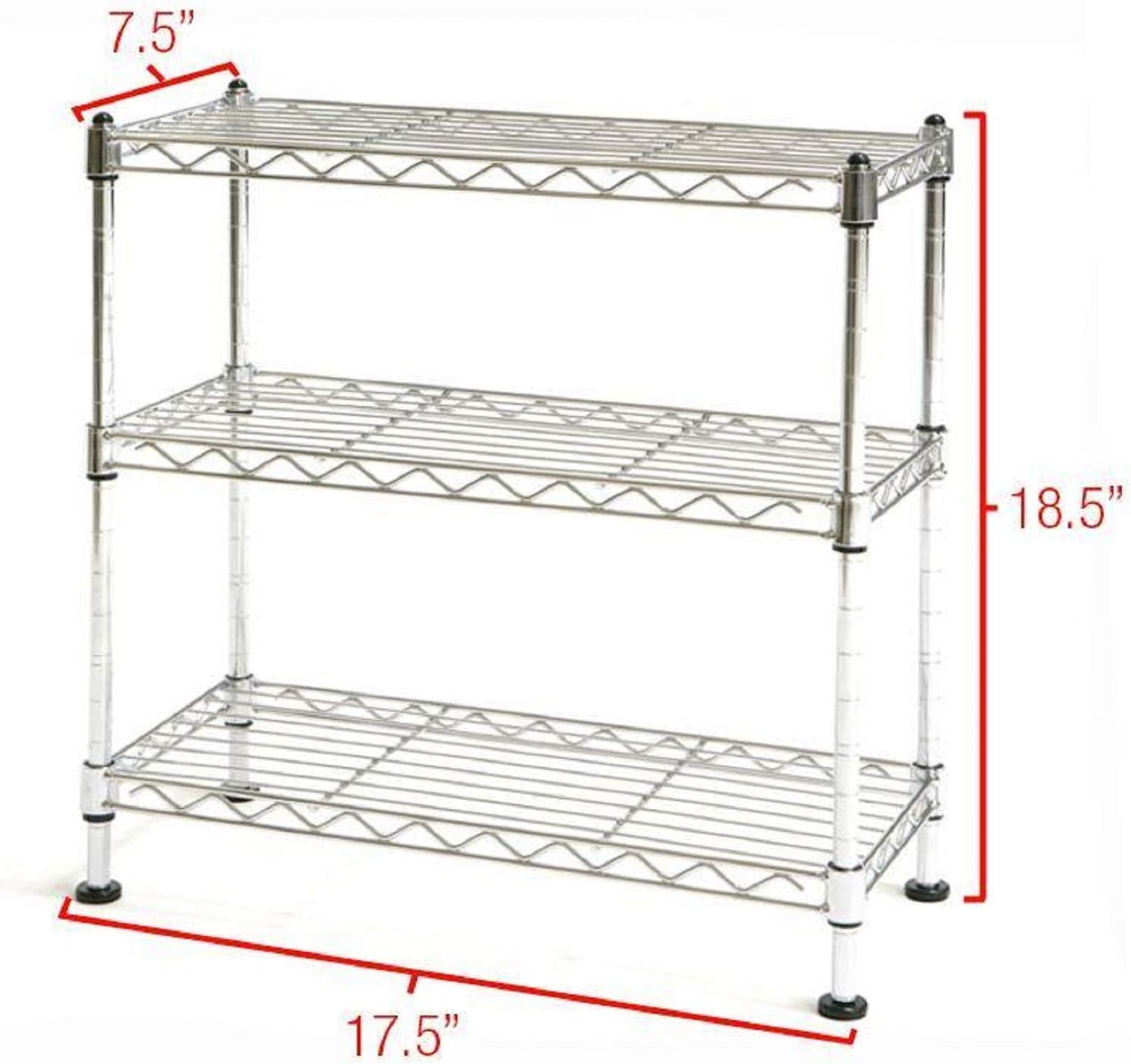 Seville Classics Organizador de gabinete de UltraZinc de 3 niveles, 17.5 “W x 7.5” D x 18.5 “H