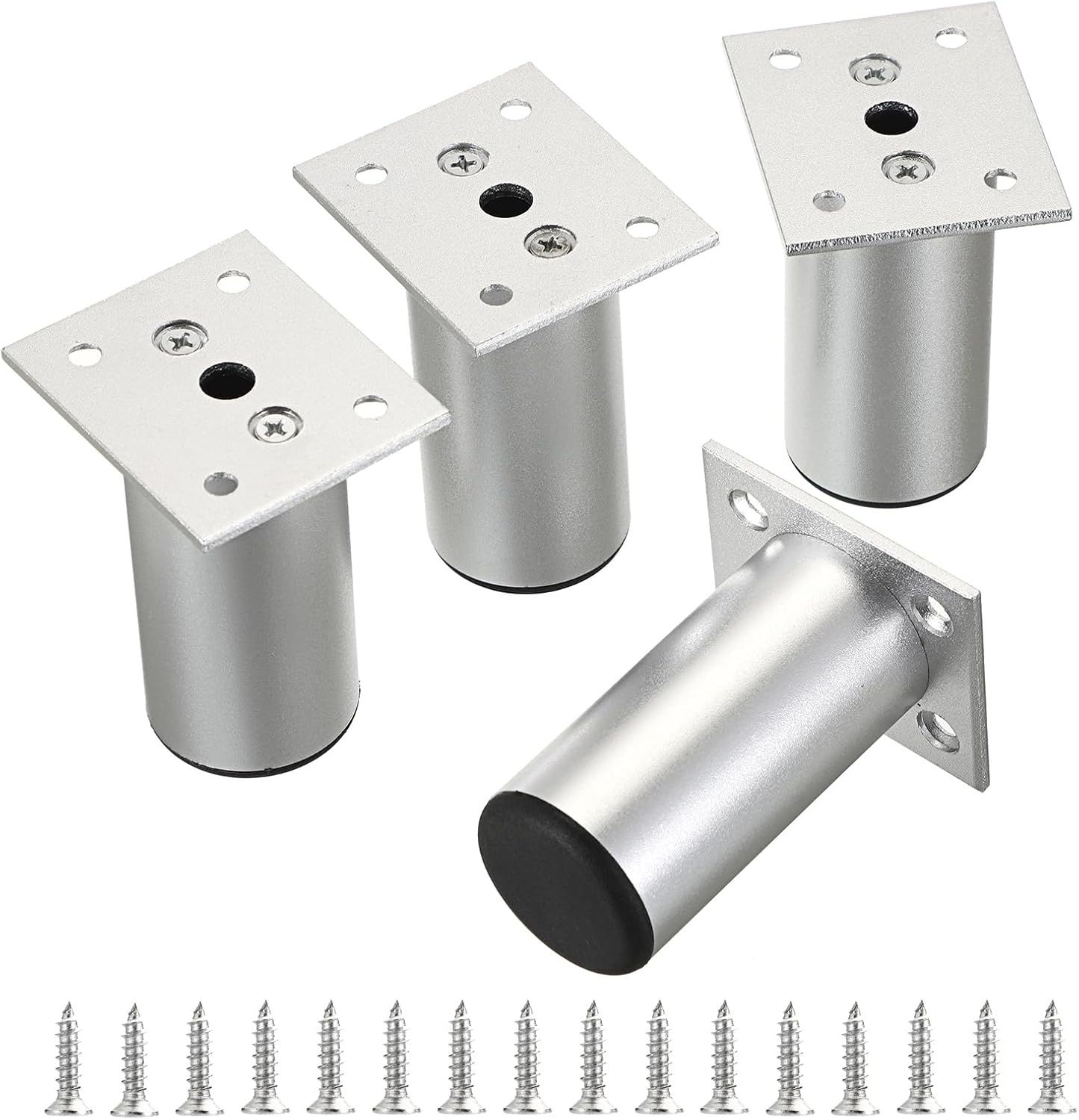 4 patas de gabinete de aleación de aluminio de 3 pulgadas  Patas de repuesto ajustables para muebles de gabinete, patas de pie de sofá, cama,