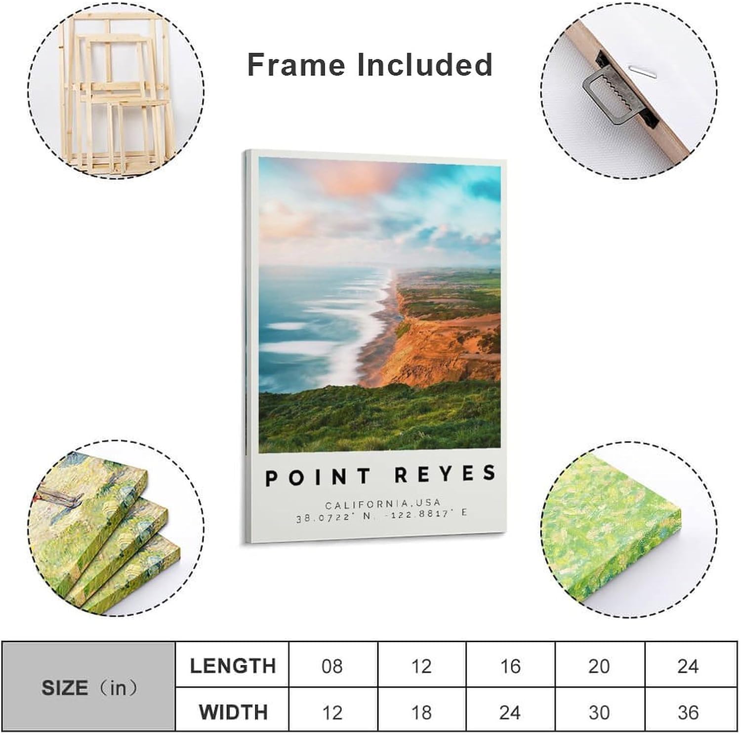 Point Reyes – Póster de Bunter Druck, Point Reyes Wandkunst, Point Reyes Foto Dekor, Point Reyes Geschenk – Póster de pared para decoración del