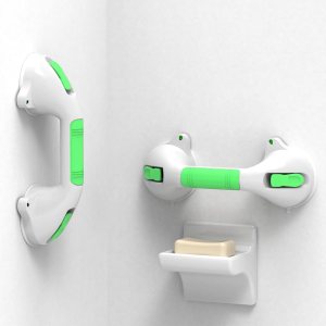 Barra de seguridad para baño de succión de 12 pulgadas con indicadores, mango de ducha de baño de asistencia de equilibrio (blancoverde, paquete de Barra de seguridad para baño de succión de 12 pulgadas con indicadores, mango de ducha de baño de asistencia de equilibrio (blancoverde, paquete de