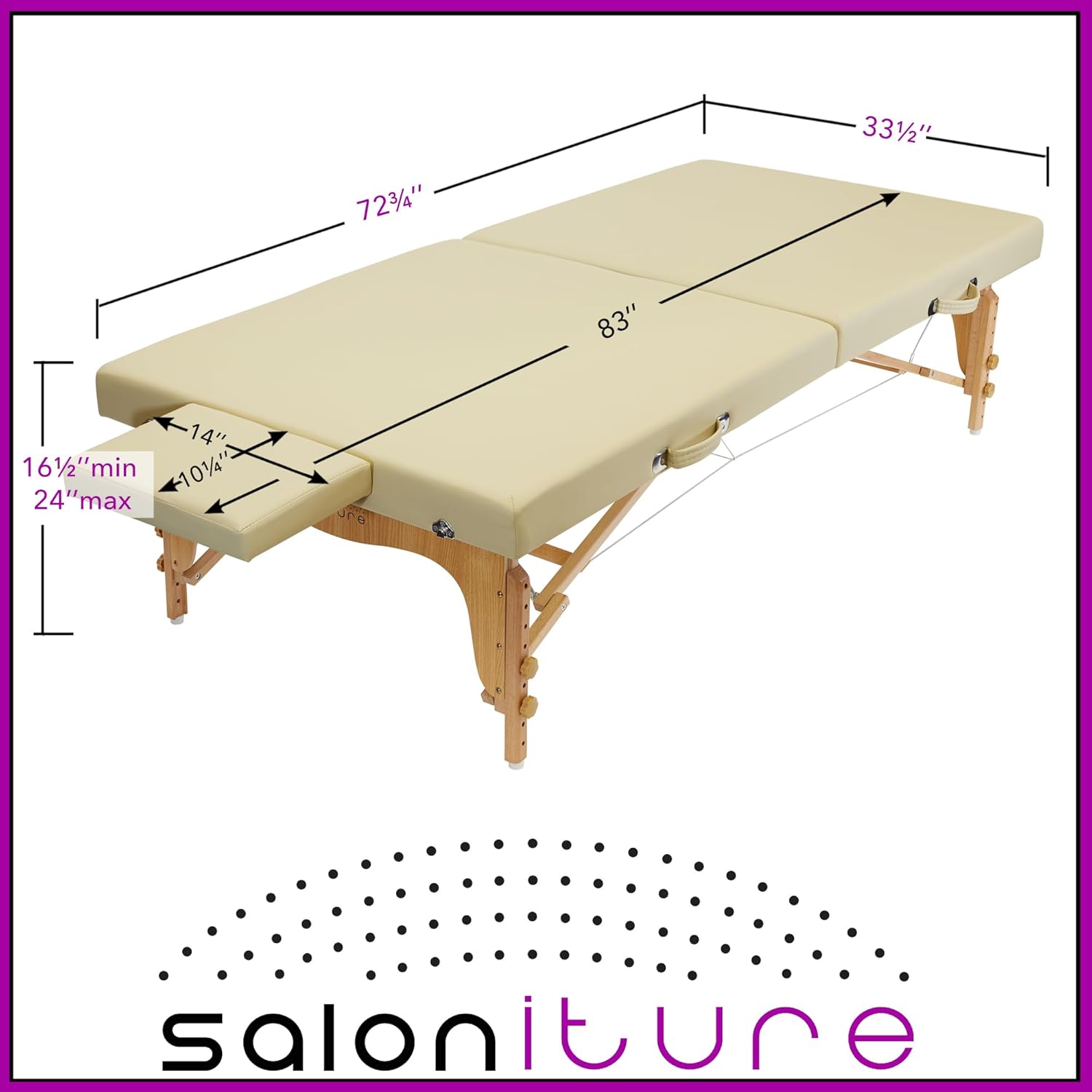 Saloniture Mesa portátil de masaje de terapia física, plataforma de tratamiento de estiramiento bajo al suelo, color crema
