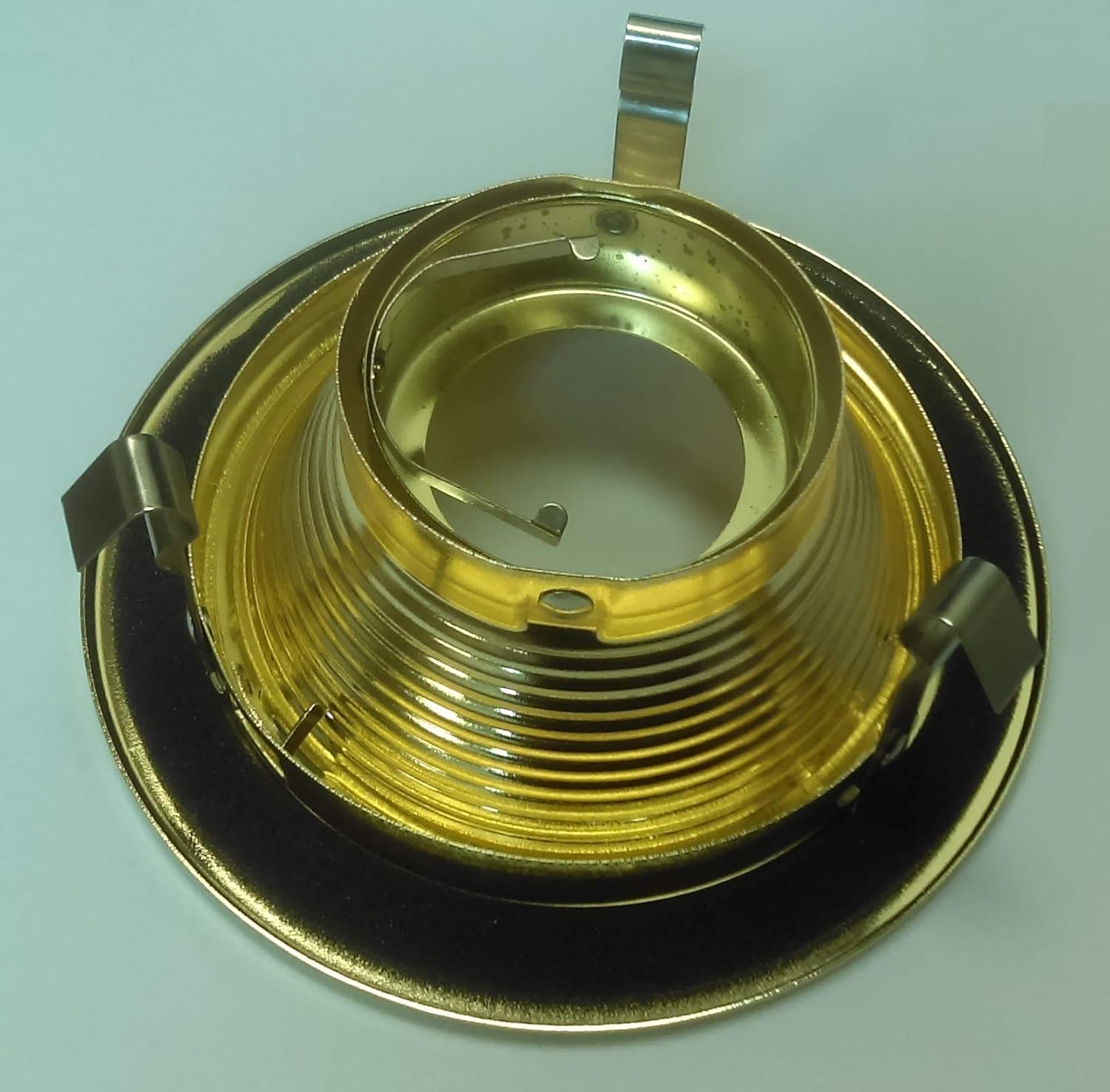 4 “PULGADAS RECESADO Baffle paso luz pulido latón dorado reflector Trim MR16 12V