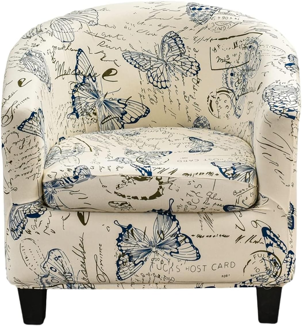 CRFATOP Funda para silla de club, 2 piezas, funda estampada para silla de bañera, fundas de sillón con estampado suave, fundas de sofá con parte