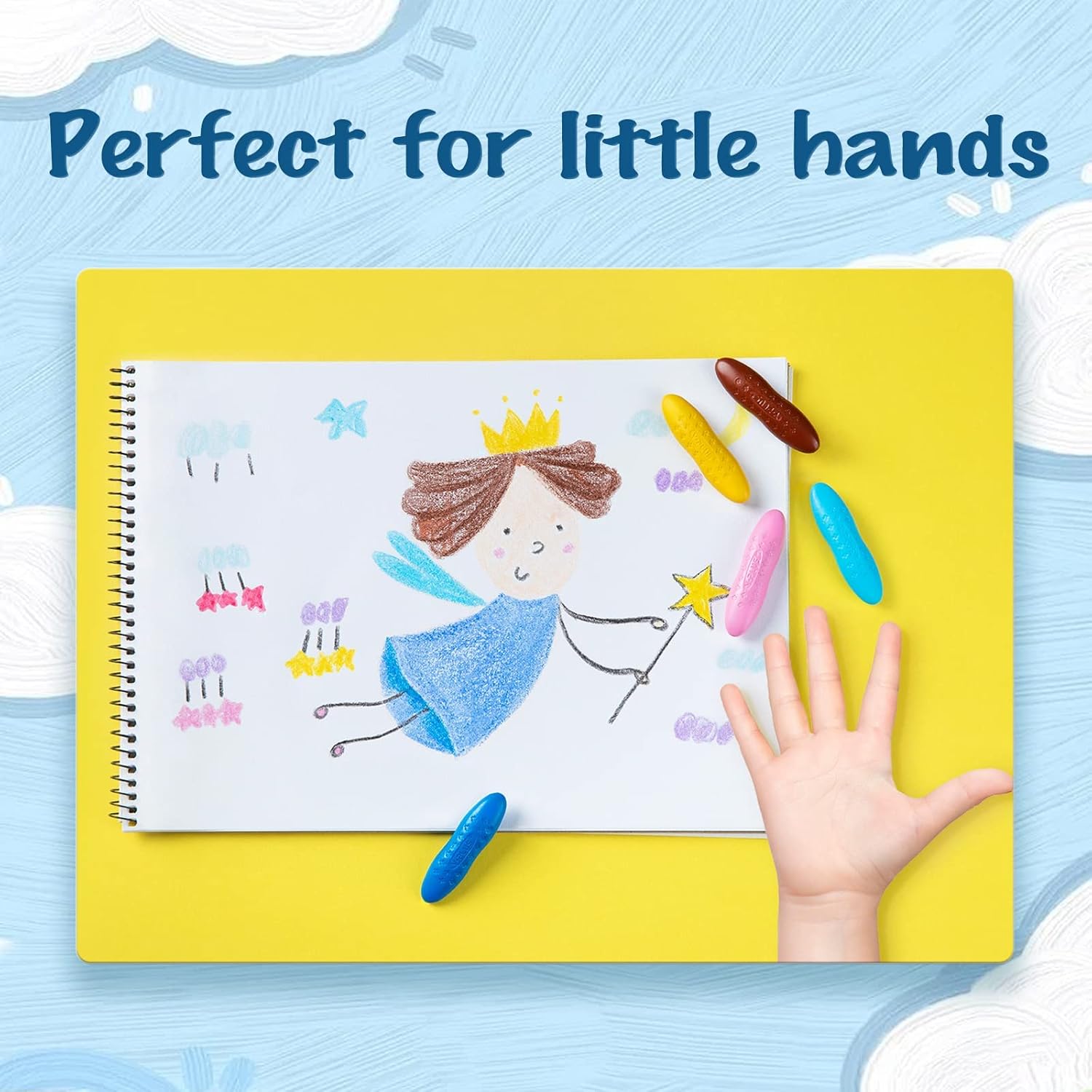YPLUS Crayones de maní para niños, 24 colores lavables para niños, crayones no tóxicos para bebés de 2 a 4 años, 1-3, 4 a 8, suministros de arte