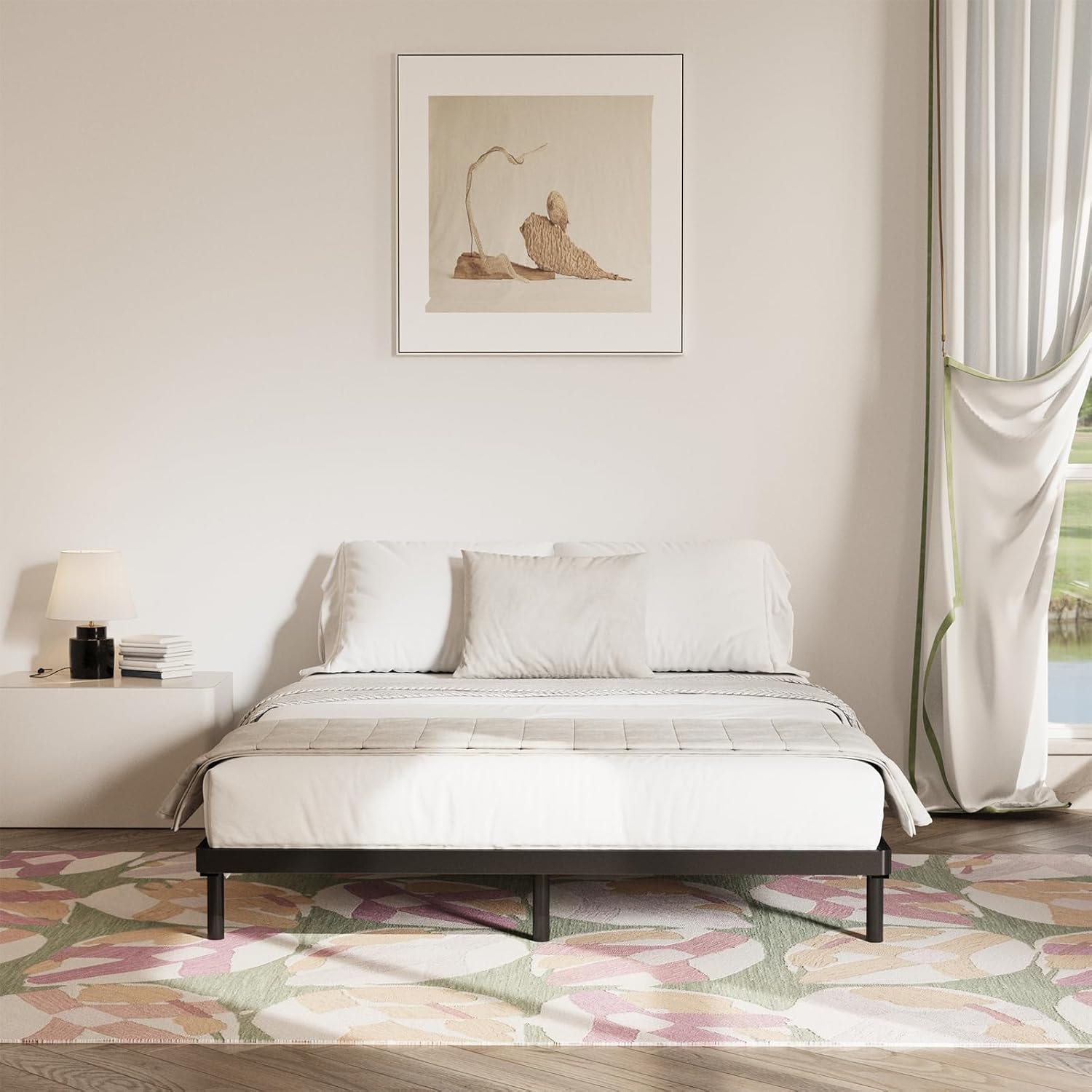 Somier King de 2 pulgadas de alto y listones de repuesto para cama, soporte de colchón resistente, marco de cama de perfil bajo, estructura de acero