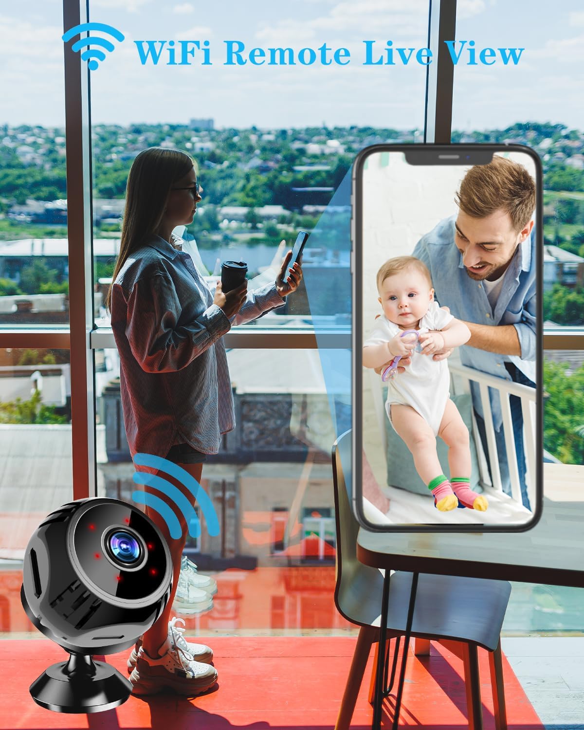 BZZCAM Mini cámara espía oculta WiFi cámara de vigilancia inalámbrica niñera cámara de seguridad para el hogar cámara interior 1080P pequeña