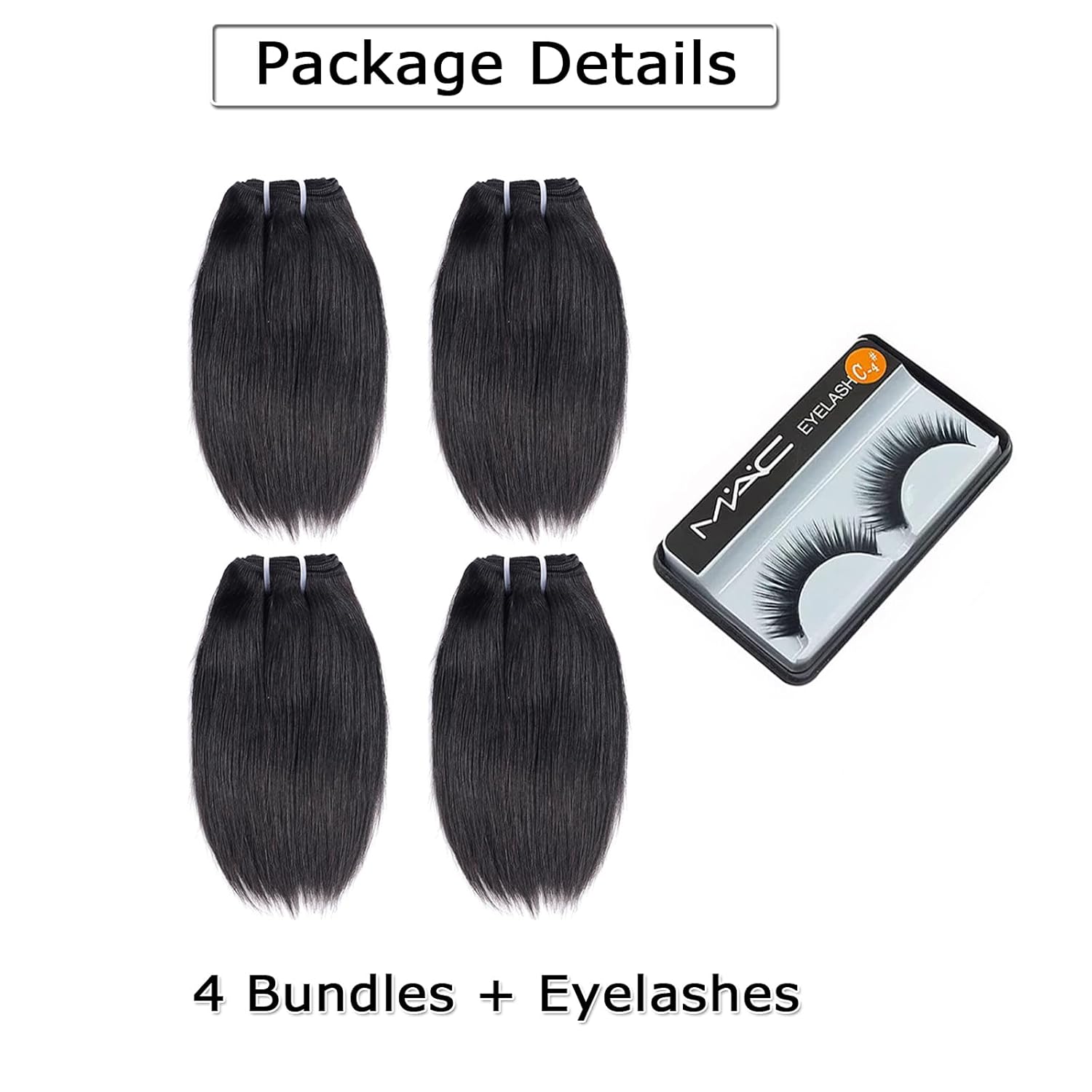 Liang Dian Manojos de cabello humano corto de 8 pulgadas, color natural, 4 manojos de cabello virgen brasileño 12A, paquetes de cabello humano lacio