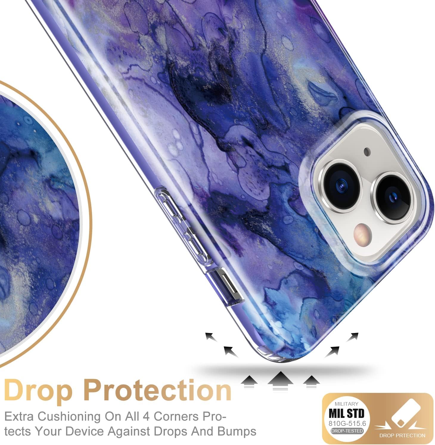 Esdot Funda para iPhone 15 con protector de pantalla integrado, funda duradera con diseños de moda para mujeres y niñas, elegante funda protectora