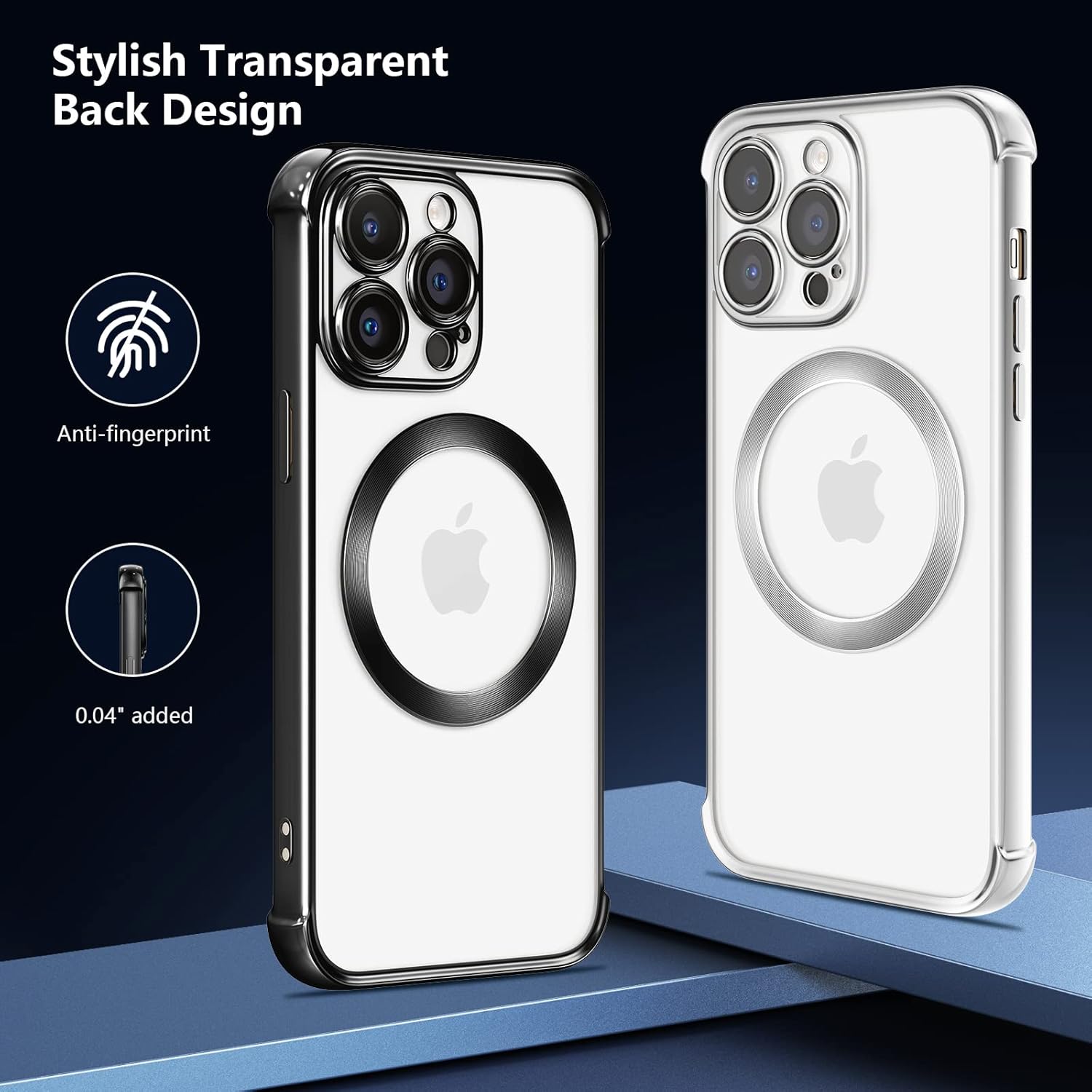 RALEAVO Funda magnética para iPhone 14 Pro Max compatible con Magsafe protección contra caídas de grado militar Funda transparente delgada chapada a