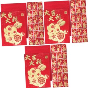 STOBOK 180 Pcs Year of The Rabbit Red Envelope Wedding Envelope Lunar Year Hong Bao Good Fortune Envelope Chinese Hongbao Rabbit Year Envelope STOBOK 180 Pcs Year of The Rabbit Red Envelope Wedding Envelope Lunar Year Hong Bao Good Fortune Envelope Chinese Hongbao Rabbit Year Envelope