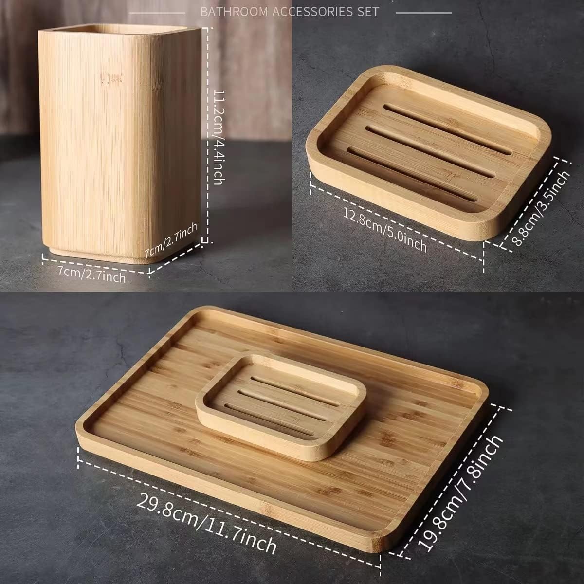 Juego retro de 4 piezas hecho a mano para fregadero y baño, juego retro, natural, soporte para jabonera para ducha, dispensador de jabón de loción,