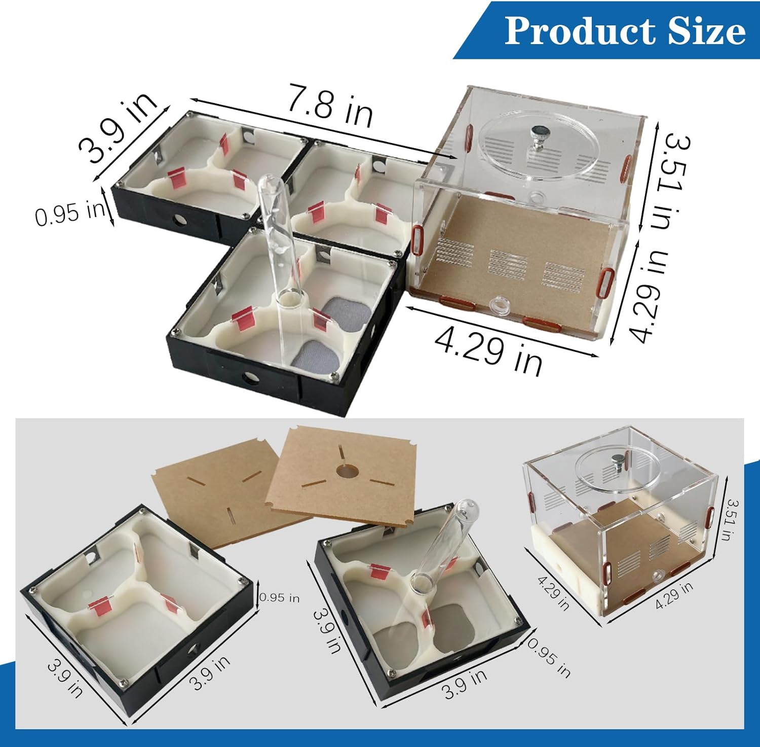 Ant Farm Nest Science Kit de terrario DIY Cuidado para hormigas vivas Hábitat de hormigas con torre de agua para criar habitación y observación