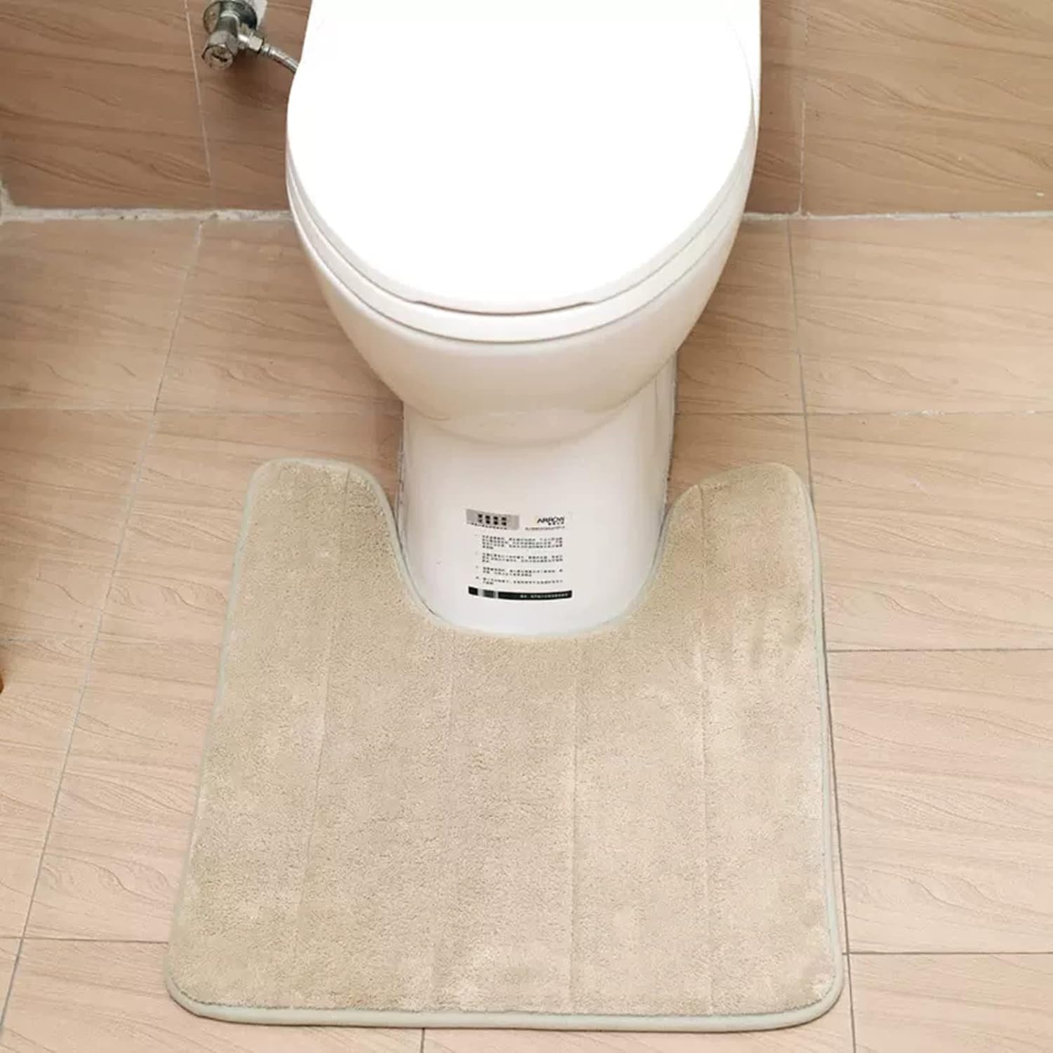 Lifup Tapete de baño suave en forma de U, tapete de baño de espuma viscoelástica, antideslizante, absorción de agua, secado rápido, tapete de baño
