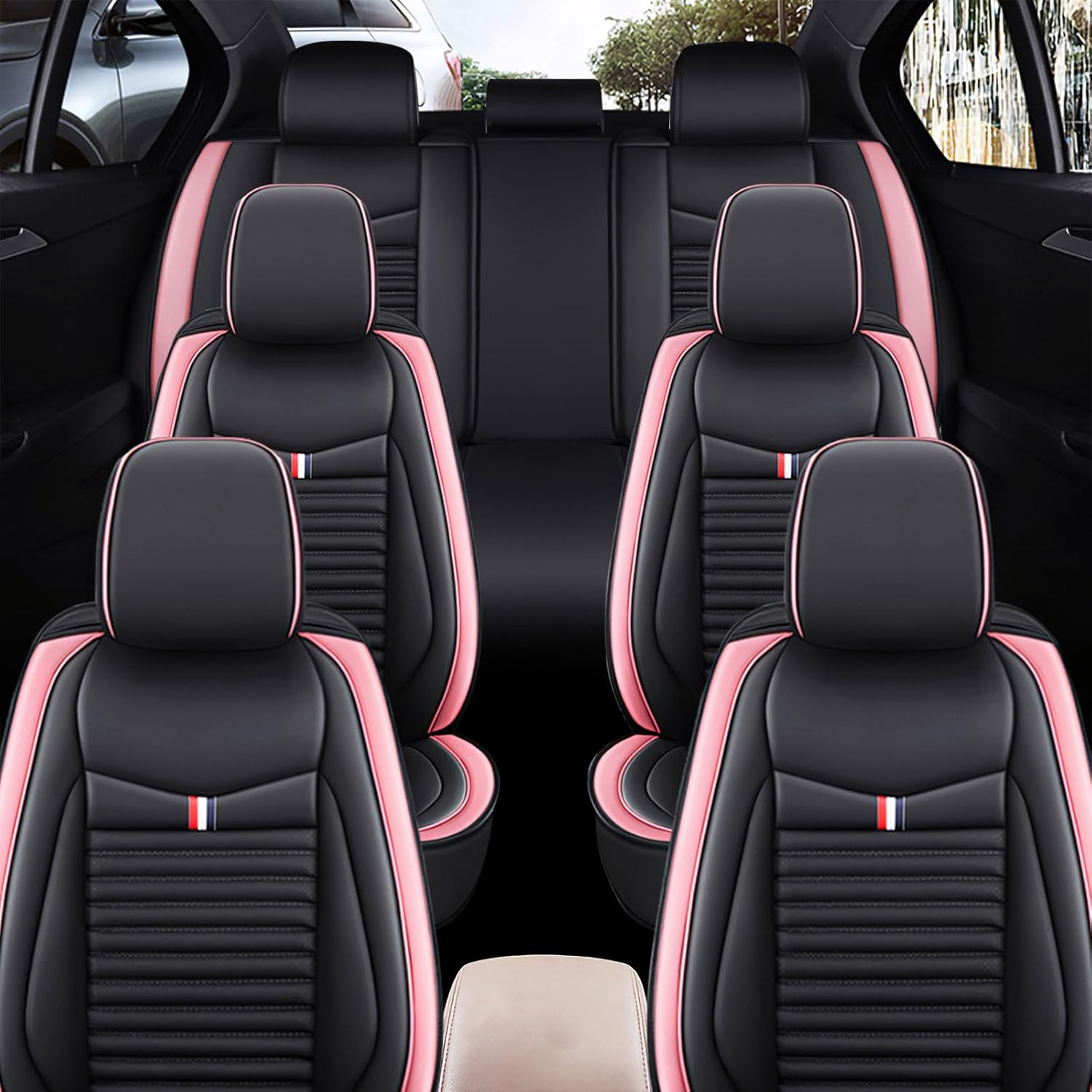 Funda de asiento de automóvil para Jeep Wagoneer 2022, funda de asiento de coche de 7 asientos, juego completo, fundas de cuero para asientos de
