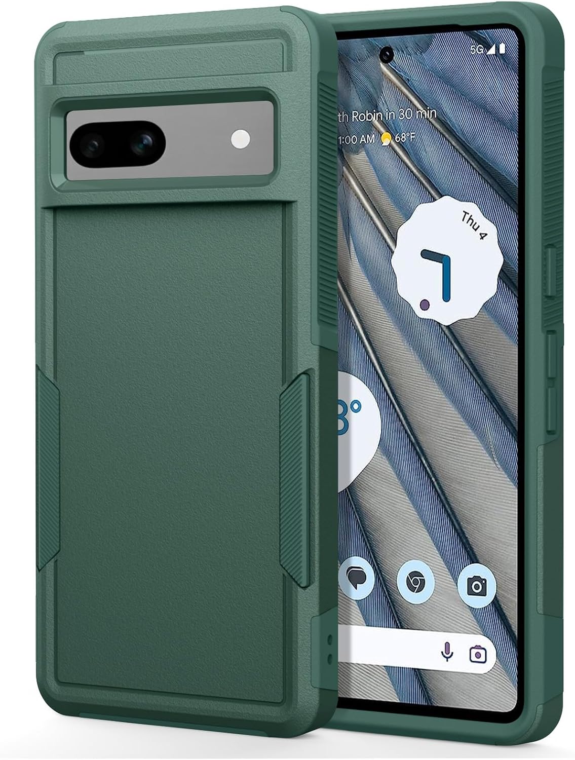 Oumida Funda para Google Pixel 7A, funda de teléfono Dual Guard Pixel 7a, capa trasera rígida de silicona híbrida a prueba de golpes, funda