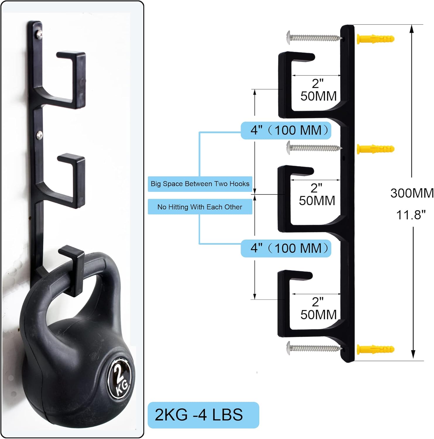 YYST Soporte de pared con espada negra para colgar en la pared, pantalla horizontal