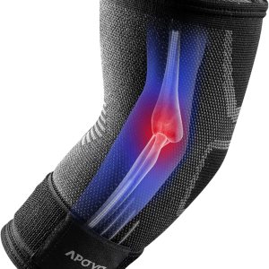APOYO Codera para tendinitis y codo de tenista, manga de compresión de codo, codo de tenis para mujeres y hombres con correa ajustable para alivio APOYO Codera para tendinitis y codo de tenista, manga de compresión de codo, codo de tenis para mujeres y hombres con correa ajustable para alivio