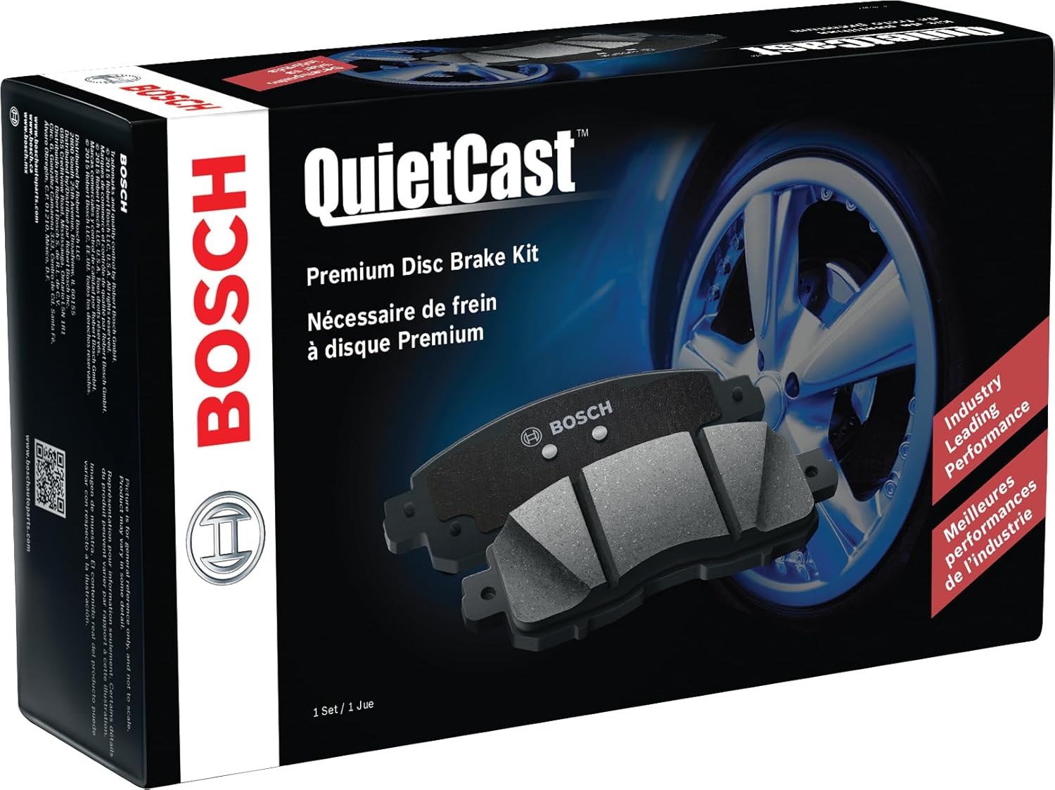 BOSCH BP1691 QuietCast Premium Juego de pastillas de freno de disco semimetálicas  Compatible con Ford F-250 Super Duty, F-350 Super Duty, F-450