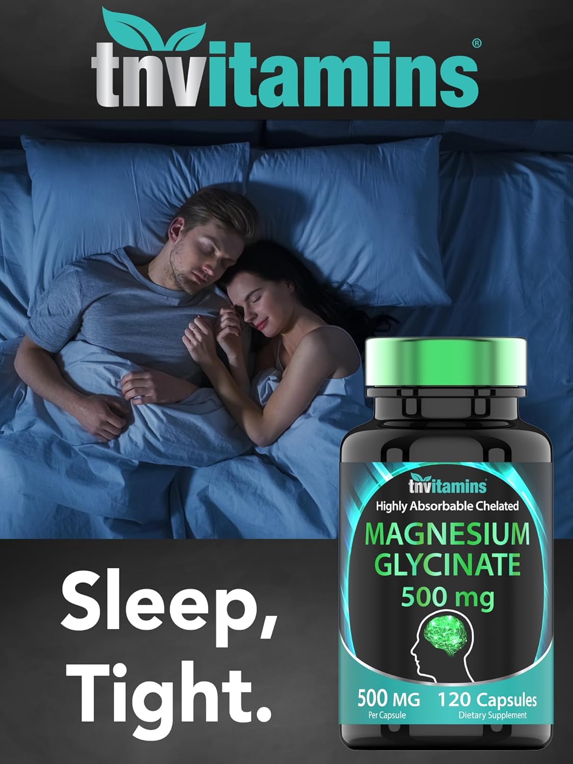 Glicinato de magnesio 500 mg por cápsula  120 unidades  Suministro de 4 meses  Suplemento de magnesio quelado puro para dormir, calma, nervios,