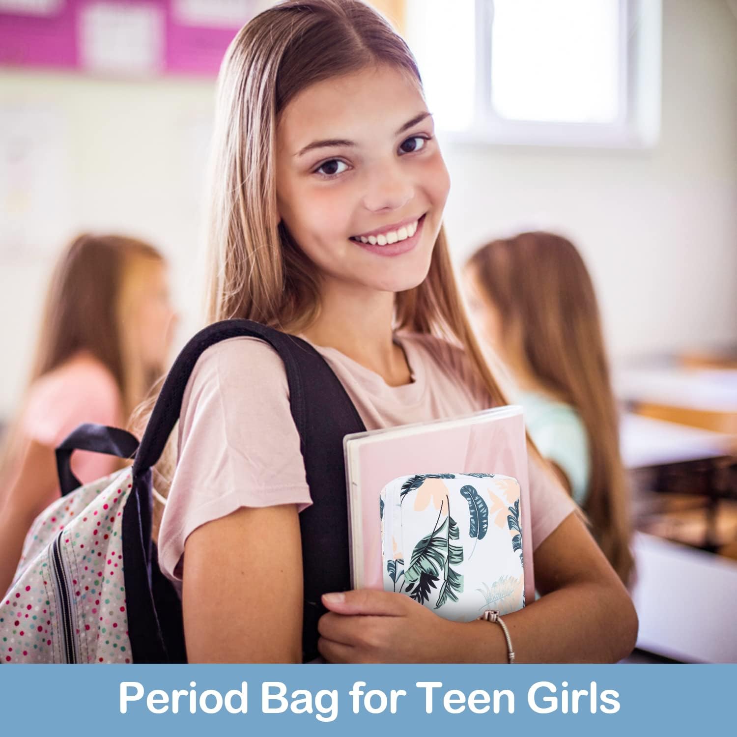 Desing Wish Bolsa de almacenamiento de almohadillas sanitarias, bolsa portátil para el período para adolescentesservilletas sanitariastampones