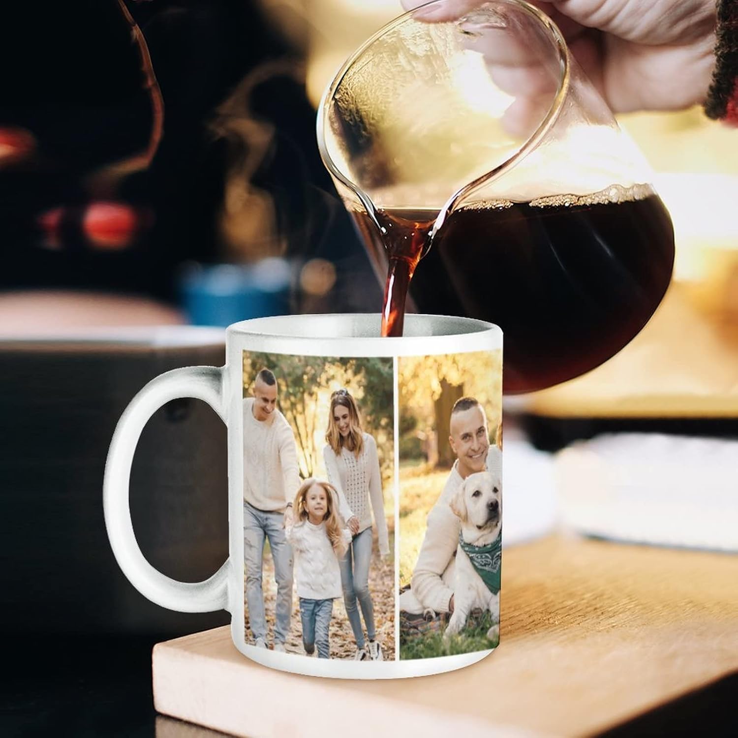 Custom Mug with 1-10 Photos Coffee Mug, Personalized 11 Oz 15oz Coffee Cup with Text Image Customized Gifts for Women Men Friend Birthday Tazas