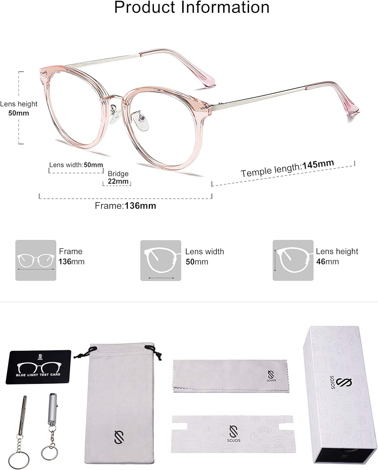 SOJOS Retro redondo TR90 luz azul gafas de lectura mujeres hombres lectores computadora gafas marco SJ9001