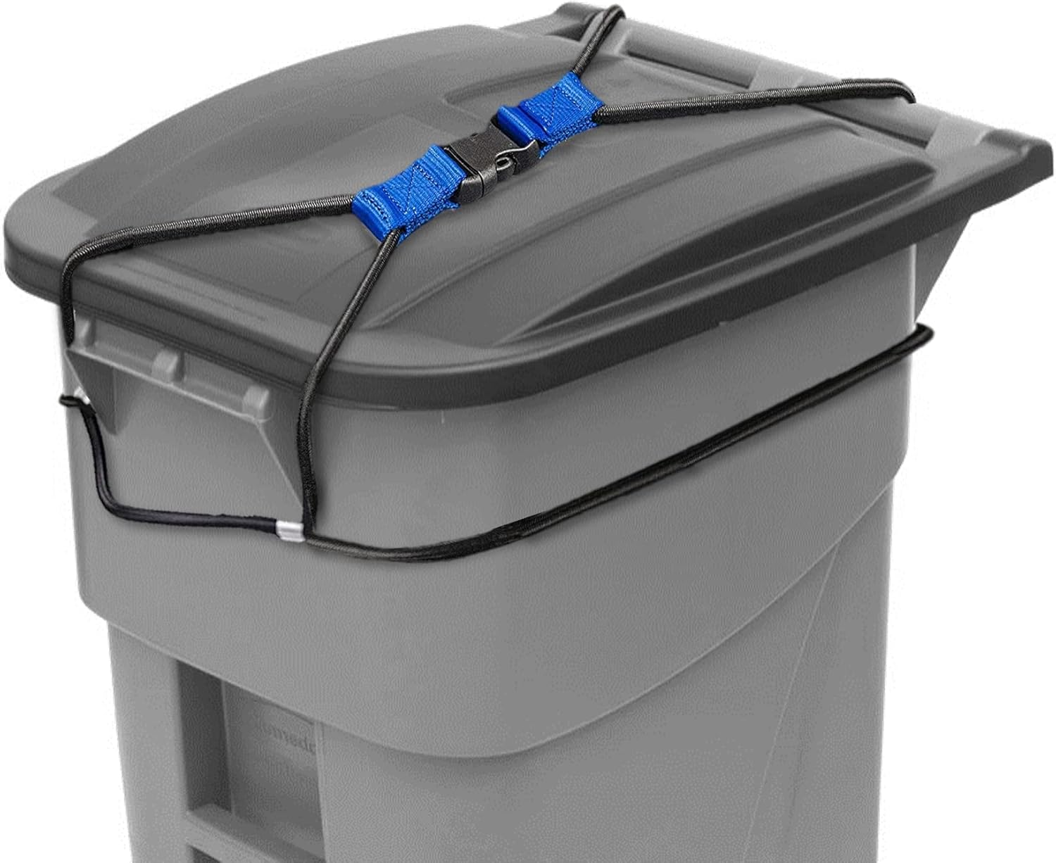 80-95 galones de bloqueo de lata, cuerda elástica para tapa de cubo de basura al aire libre, cerradura de tapa de basura a prueba de animales
