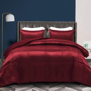 Whale Flotilla Juego de edredón de seda reversible de 3 piezas, tamaño King, edredón de satén suave de lujo con 2 fundas de almohada de satén, juego Whale Flotilla Juego de edredón de seda reversible de 3 piezas, tamaño King, edredón de satén suave de lujo con 2 fundas de almohada de satén, juego