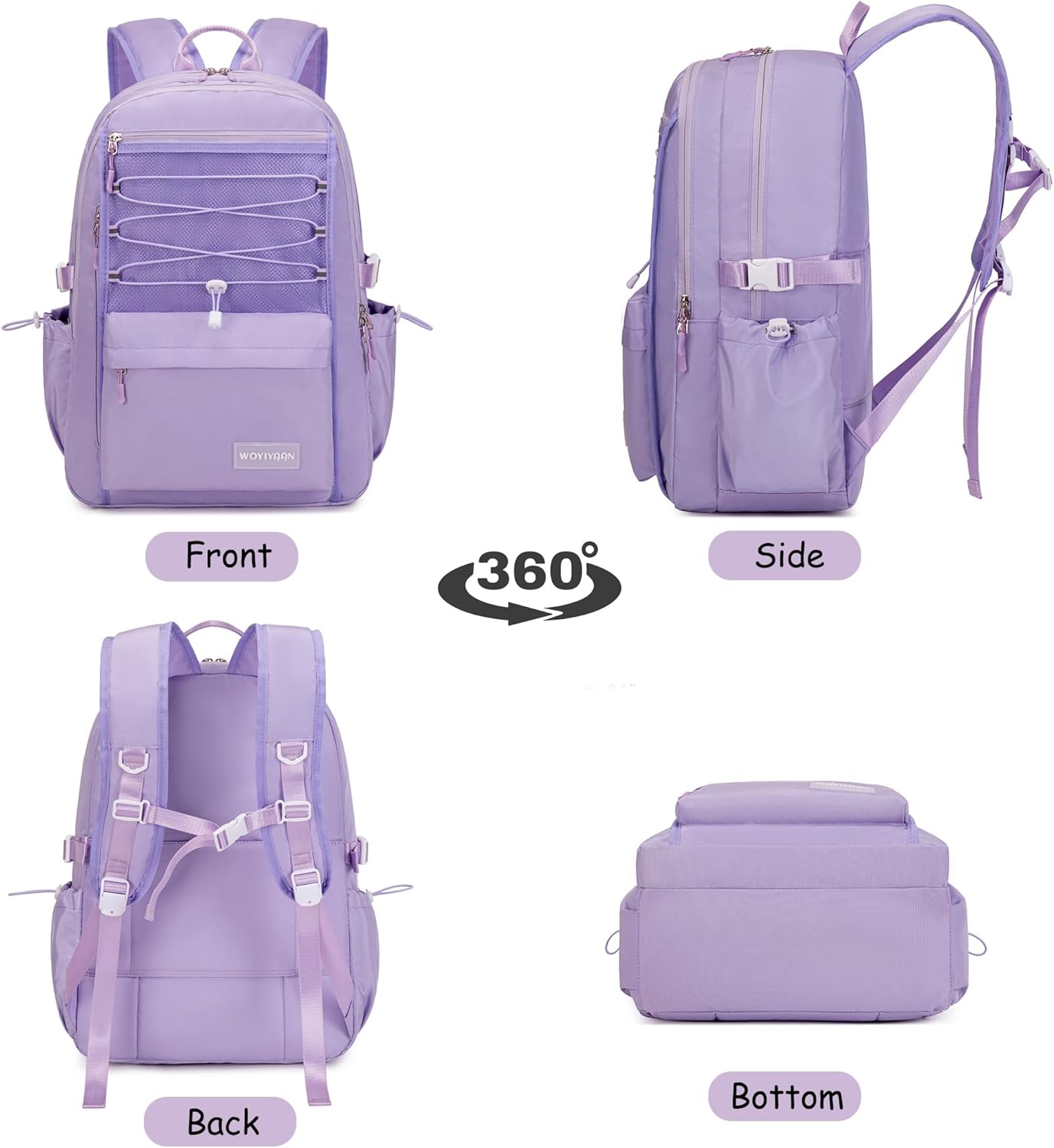 Mochila para computadora portátil para mujeres y niñas, bolsa escolar de malla de 15.6 pulgadas, mochila unisex para estudiantes, mochila