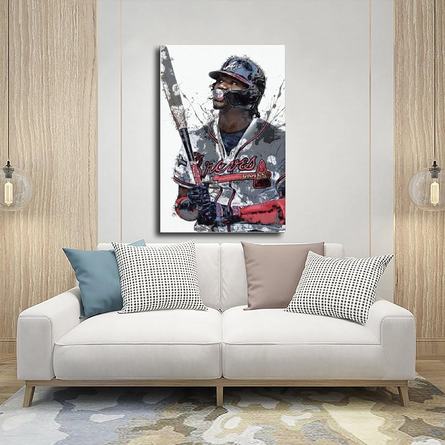 Ronald Acuña Jr – Póster en lienzo de béisbol, póster de lienzo para decoración de pared, pinturas para sala de estar, dormitorio, sin marco, estilo